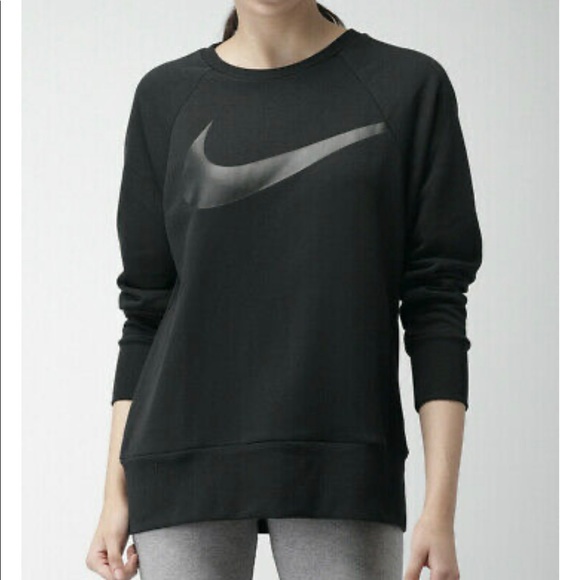 Nike Tops - Nike Women's Dry Big Swoosh Black Crew Sweatshirt